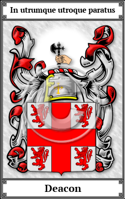 Deacon Family Crest Download (JPG)  Book Plated - 150 DPI