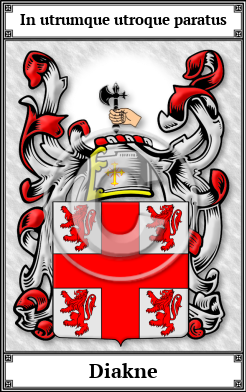 Diakne Family Crest Download (JPG) Book Plated - 600 DPI