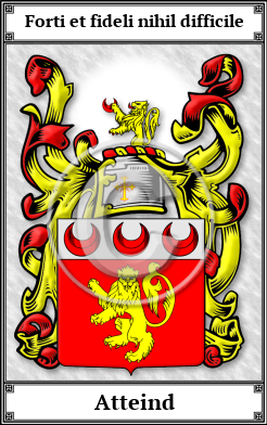 Atteind Family Crest Download (JPG)  Book Plated - 150 DPI