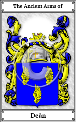 Deàn Family Crest Download (JPG)  Book Plated - 150 DPI