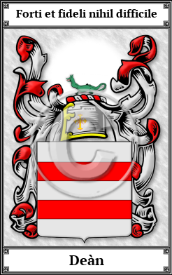 Deàn Family Crest Download (JPG) Book Plated - 600 DPI