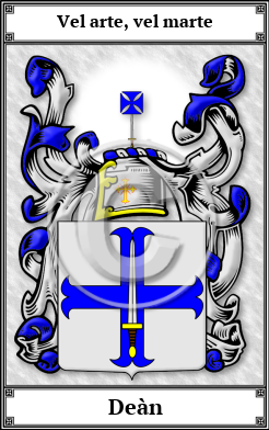 Deàn Family Crest Download (JPG) Book Plated - 150 DPI