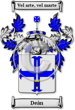 Deàn Family Crest Download (jpg) Legacy Series - 150 DPI