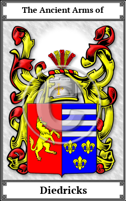 Diedricks Family Crest Download (JPG)  Book Plated - 150 DPI