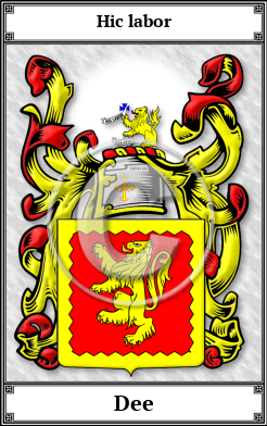 Dee Family Crest Download (JPG)  Book Plated - 150 DPI