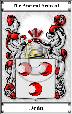 Deàn Family Crest Download (JPG) Book Plated - 600 DPI