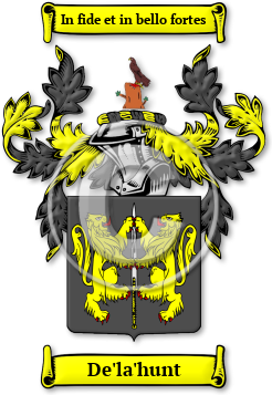De'la'hunt Family Crest Download (jpg) Legacy Series - 150 DPI
