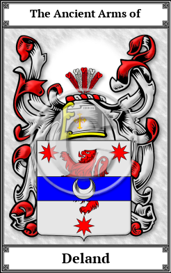 Deland Family Crest Download (JPG)  Book Plated - 150 DPI