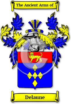 Delaune Family Crest Download (jpg) Legacy Series - 150 DPI