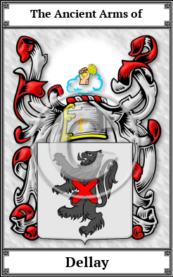 Dellay Family Crest Download (JPG) Book Plated - 600 DPI