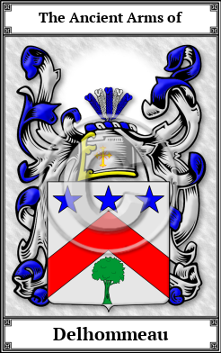 Delhommeau Family Crest Download (JPG) Book Plated - 600 DPI