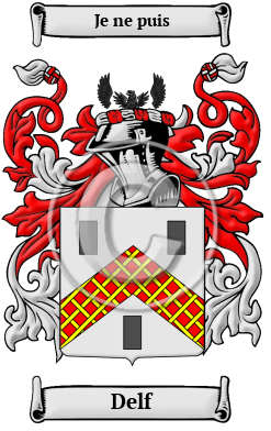 Delf Family Crest/Coat of Arms