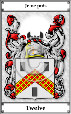 Twelve Family Crest Download (JPG)  Book Plated - 150 DPI