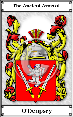 O'Denpsey Family Crest Download (JPG)  Book Plated - 150 DPI