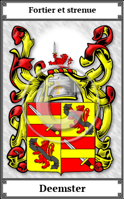 Deemster Family Crest Download (JPG)  Book Plated - 150 DPI