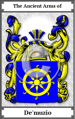De'muzio Family Crest Download (JPG)  Book Plated - 150 DPI