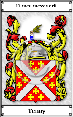 Tenay Family Crest Download (JPG)  Book Plated - 150 DPI