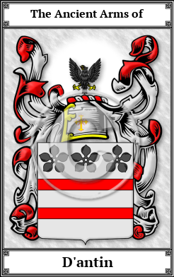 D'antin Family Crest Download (JPG)  Book Plated - 150 DPI