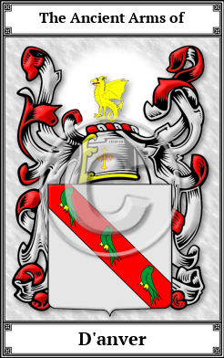 D'anver Family Crest Download (JPG)  Book Plated - 150 DPI