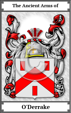 O'Derrake Family Crest Download (JPG)  Book Plated - 150 DPI