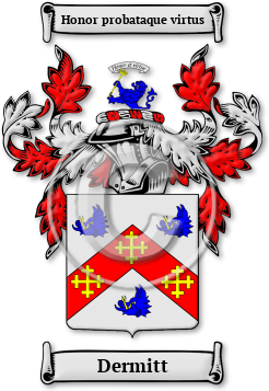 Dermitt Family Crest Download (jpg) Legacy Series - 150 DPI