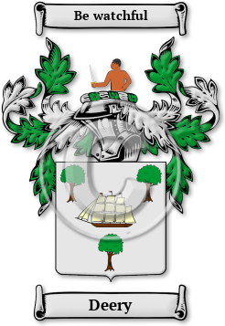 Deery Family Crest Download (jpg) Legacy Series - 150 DPI