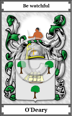 O'Deary Family Crest Download (JPG)  Book Plated - 150 DPI