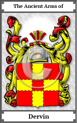 Dervin Family Crest Download (JPG) Book Plated - 600 DPI