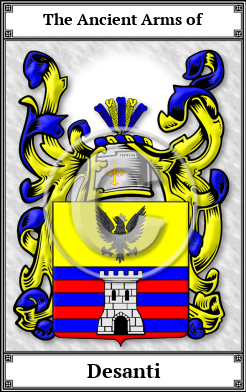 Desanti Family Crest Download (JPG) Book Plated - 600 DPI