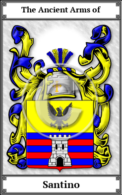 Santino Family Crest Download (JPG)  Book Plated - 150 DPI