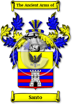 Santo Family Crest Download (jpg) Legacy Series - 150 DPI