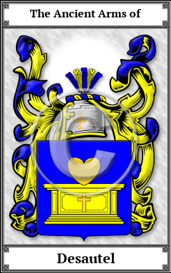 Desautel Family Crest Download (JPG) Book Plated - 600 DPI