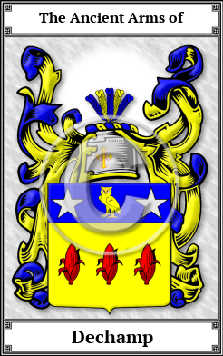 Dechamp Family Crest Download (JPG) Book Plated - 600 DPI