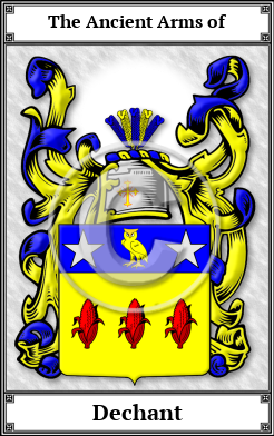 Dechant Family Crest Download (JPG)  Book Plated - 150 DPI