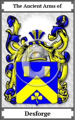 Desforge Family Crest Download (JPG)  Book Plated - 150 DPI