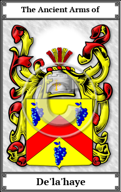 De'la'haye Family Crest Download (JPG) Book Plated - 600 DPI