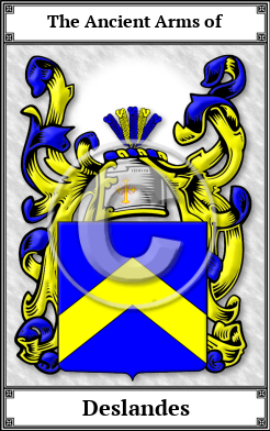 Deslandes Family Crest Download (JPG)  Book Plated - 150 DPI