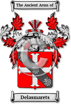Delasmarets Family Crest Download (jpg) Legacy Series - 150 DPI