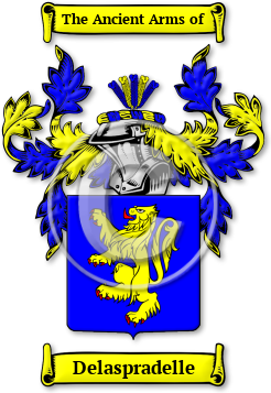 Delaspradelle Family Crest Download (jpg) Legacy Series - 150 DPI