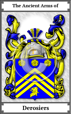 Derosiers Family Crest Download (JPG)  Book Plated - 150 DPI