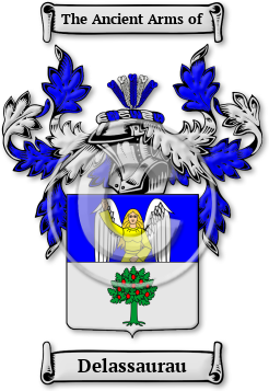 Delassaurau Family Crest Download (jpg) Legacy Series - 150 DPI
