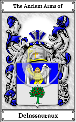 Delassauraux Family Crest Download (JPG)  Book Plated - 150 DPI