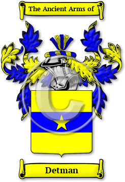 Detman Family Crest Download (jpg) Legacy Series - 150 DPI