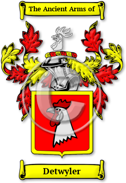 Detwyler Family Crest Download (jpg) Legacy Series - 150 DPI