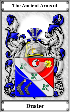 Duster Family Crest Download (JPG) Book Plated - 600 DPI