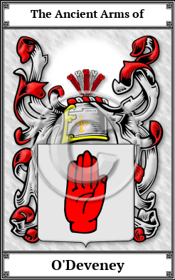 O'Deveney Family Crest Download (JPG)  Book Plated - 150 DPI