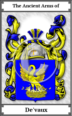 De'vaux Family Crest Download (JPG) Book Plated - 600 DPI