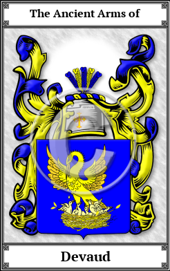Devaud Family Crest Download (JPG) Book Plated - 600 DPI