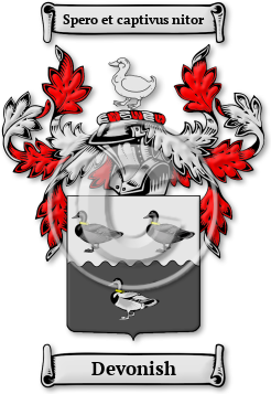 Devonish Family Crest Download (jpg) Legacy Series - 150 DPI