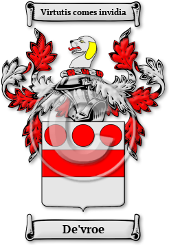 De'vroe Family Crest Download (jpg) Legacy Series - 150 DPI